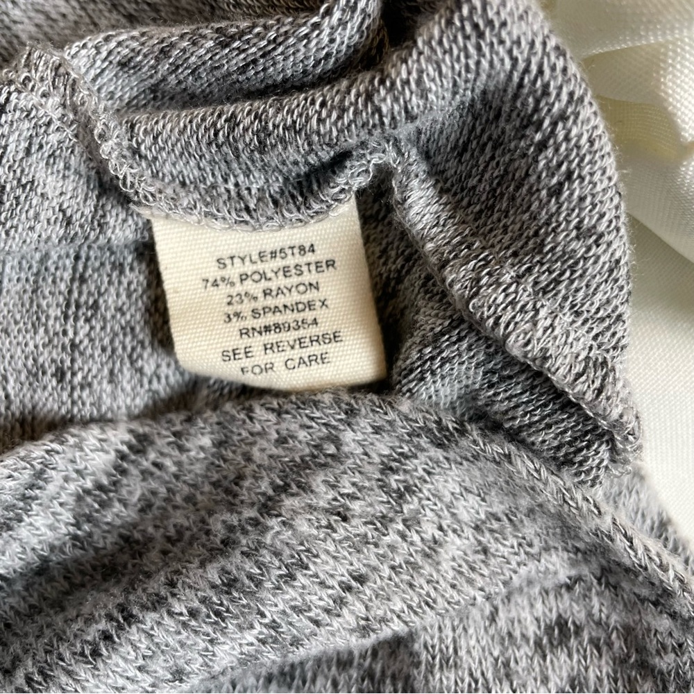 Jersey Style Dress Gray Long Sleeve Size L - Picture 6 of 9